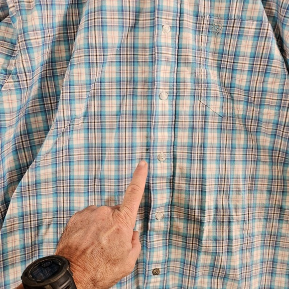 Ariat Pro Series Mens XL Shirt Long Sleeve Plaid Cowboy Western Lot of 2 - Picture 15 of 16